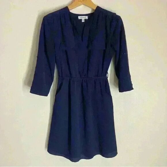 Monteau Women's Small Navy Cinched Waist Dress - Picture 1 of 6